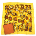 Hermes Carre 90 Concerto Yellow 100% Silk Scarf