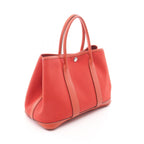 Hermes Tote Garden Party TPM Red Capucines Canvas Leather — view 2