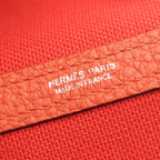 Hermes Tote Garden Party TPM Red Capucines Canvas Leather — view 4