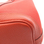 Hermes Tote Garden Party TPM Red Capucines Canvas Leather — view 9