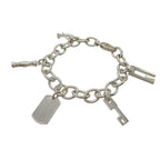 Gucci 5 Charm Bamboo G Logo Dog Tag Icon Bracelet Silver 925 0524 — view 2