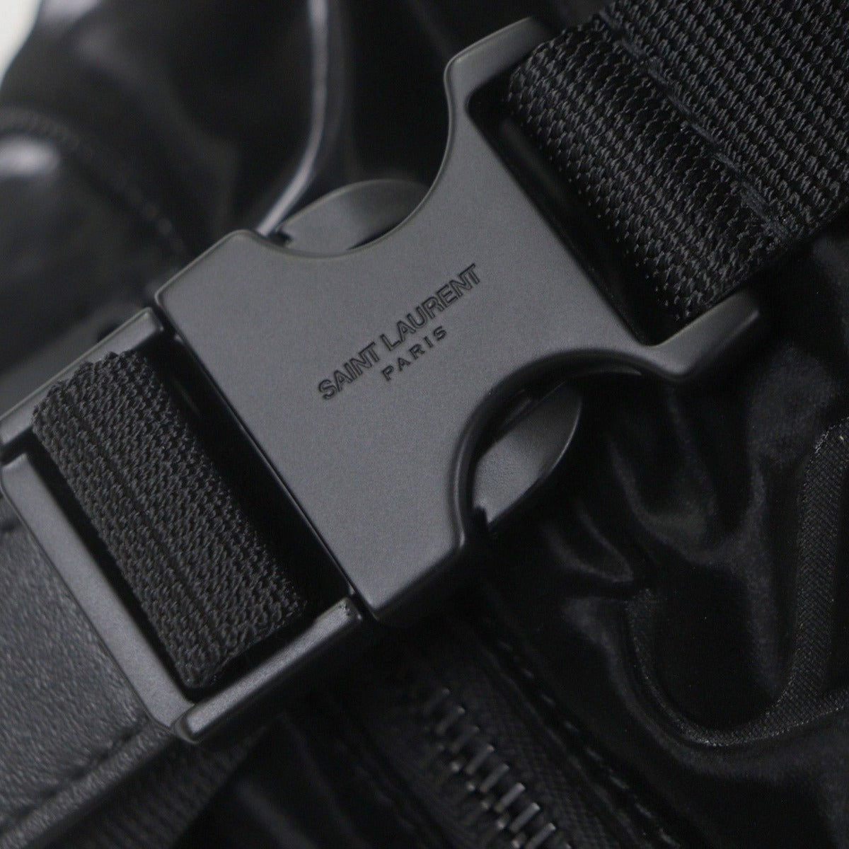 Saint Laurent Paris Nylon Embroidery Belt Bag Black — view 8