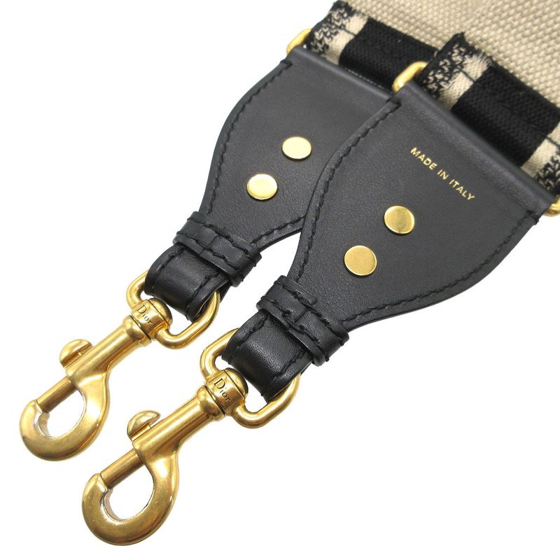 Christian Dior Logo Canvas Leather Black Shoulder Strap 0284 — view 4