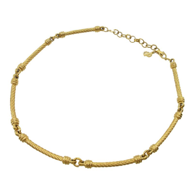 Christian Dior Vintage Choker Rope Necklace Metal Gold 1941 — view 3
