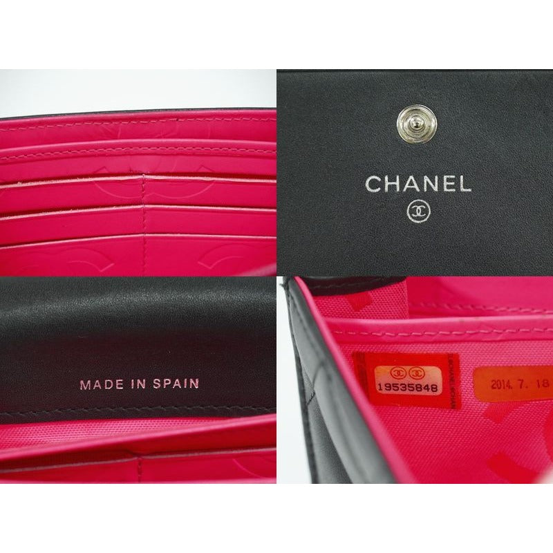 Chanel Coco Mark Cambon Line Long Wallet Leather Black — view 9