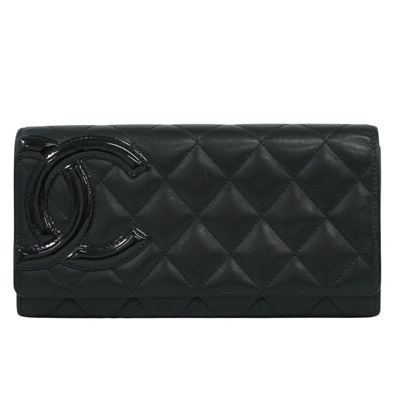 Chanel Coco Mark Cambon Line Long Wallet Leather Black