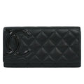 Chanel Coco Mark Cambon Line Long Wallet Leather Black