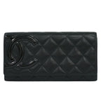 Chanel Coco Mark Cambon Line Long Wallet Leather Black