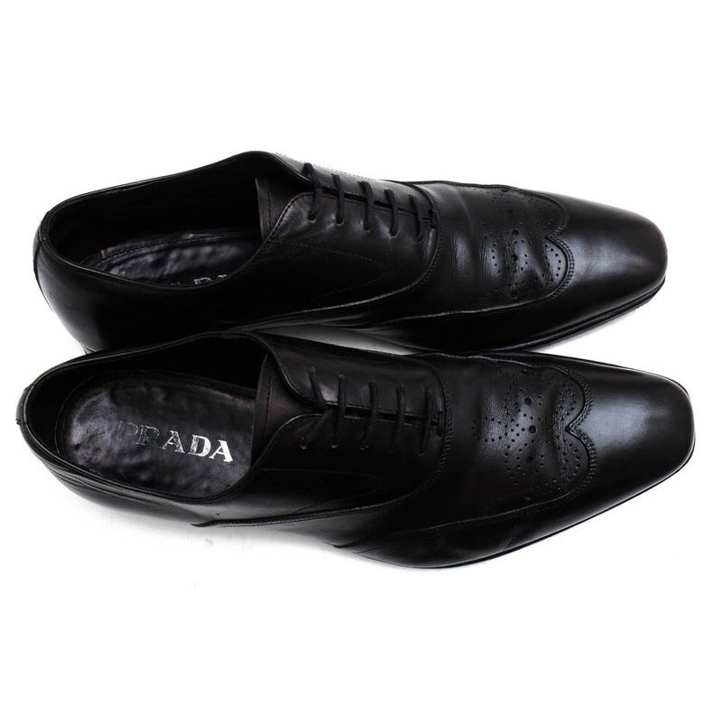 Prada Shoes Business Men Leather Black 073 Medallion — view 5