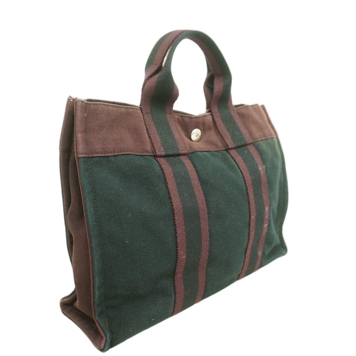 Hermes Handbag Fourre Tout PM Canvas Black Bordeaux Silver — view 2