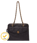 Chanel Chain Shoulder Bag Gold No 5 Caviar Leather