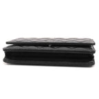 Chanel Chain Wallet Black Silver Caviar Leather Quilted Pochette Shoulder Bag — view 3