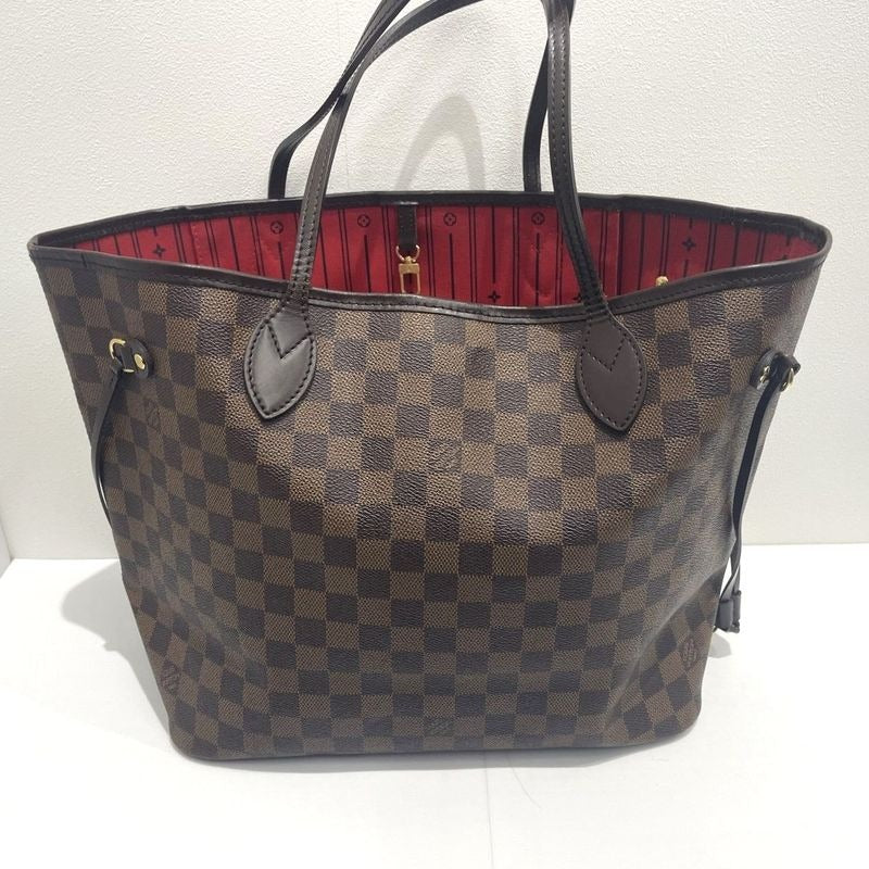 Louis Vuitton Damier Neverfull MM Leather Tote Shoulder Bag