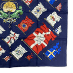 Hermes Carre 90 Pavois Flag Scarf Silk Navy — view 5
