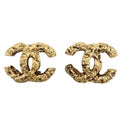 Chanel Earrings Magma Lava CC Logo Gold Plated