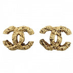 Chanel Earrings Magma Lava CC Logo Gold Plated