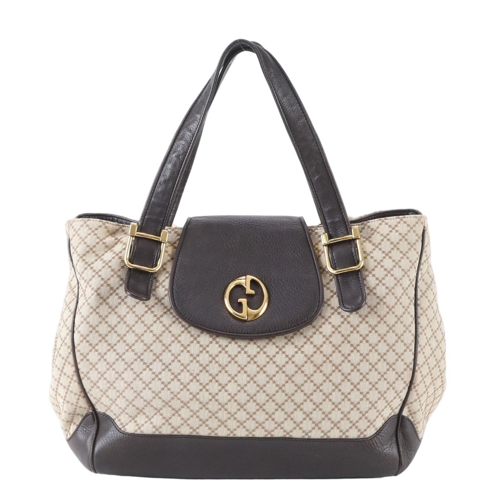 Gucci Diamante Double Leather Tote Shoulder Hand