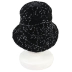 Chanel CC Logo All Over Pattern Pile Bucket Hat Black — view 4