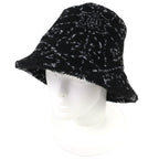 Chanel CC Logo All Over Pattern Pile Bucket Hat Black
