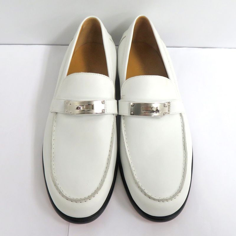 Hermes Loafers Kelly Hardware White Silver 41 — view 4