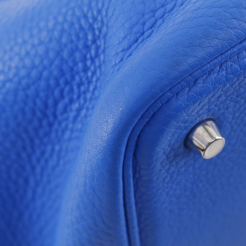 Hermes Picotin Lock MM Taurillon Clemence Blue Idylla Handbag — view 4