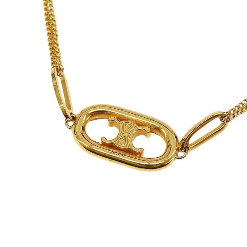 Celine Necklace Triomphe Gold 2 Strand Accessories