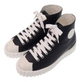 Hermes Climb High Cut Sneakers 36 Calf Leather Noir Black White Shoes