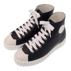 Hermes Climb High Cut Sneakers 36 Calf Leather Noir Black White Shoes