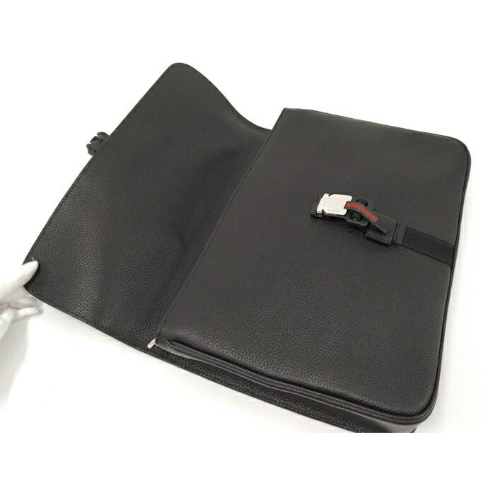 Gucci Business Case Clutch Bag Leather Black — view 7