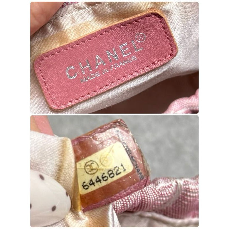 Chanel Draw String Pouch New Travel Line Nylon Pink Bag Handbag — view 4