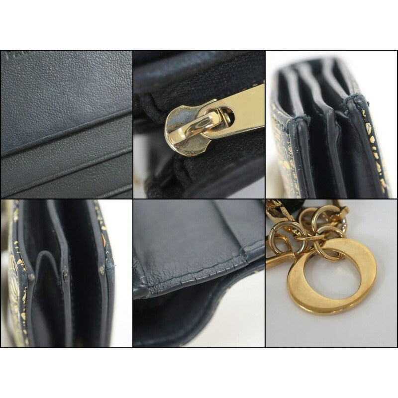 Dior Bifold Compact Wallet Giraffe Black Yellow Leather X — view 8