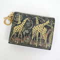 Dior Bifold Compact Wallet Giraffe Black Yellow Leather X