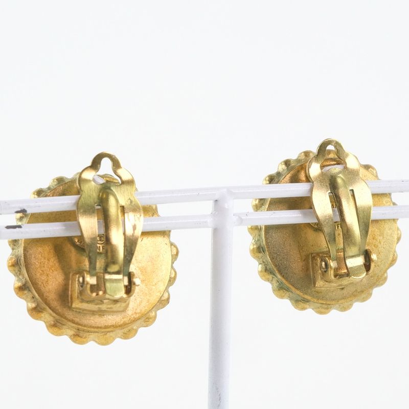 Chanel Coco Mark Vintage Gold Plated Black 95 P 27.0 g Earrings — view 4