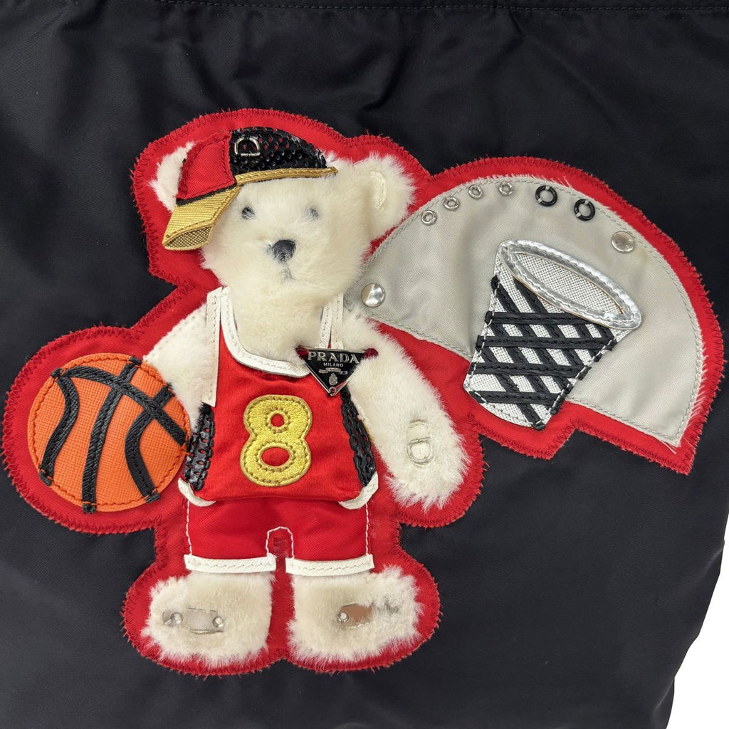 Prada Nylon Tessuto Tote Bear Basket Black — view 2