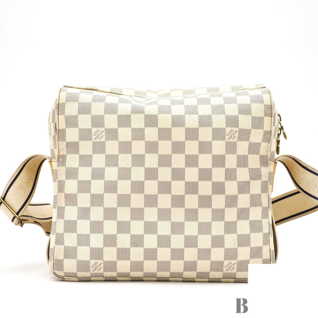 Louis Vuitton Damier Azur Naviglio Shoulder Bag White — view 3
