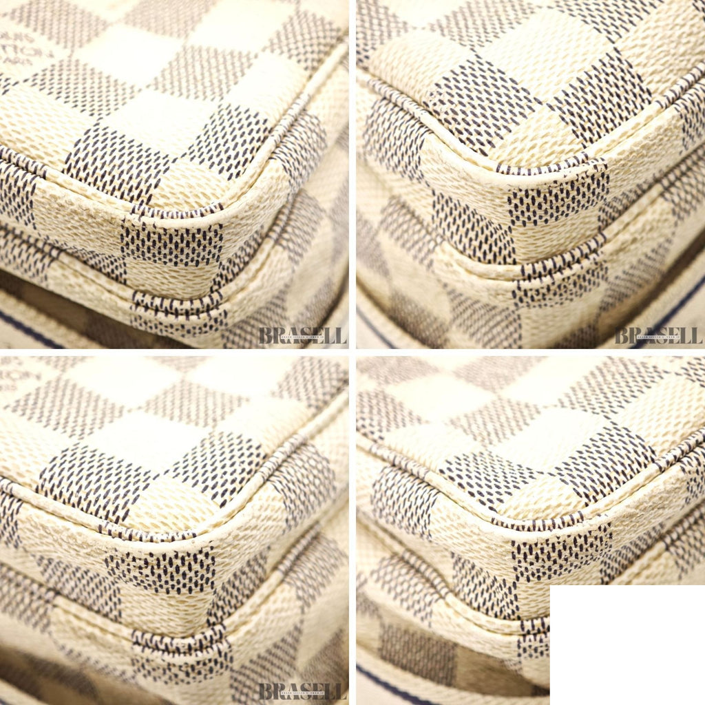 Louis Vuitton Damier Azur Naviglio Shoulder Bag White — view 7