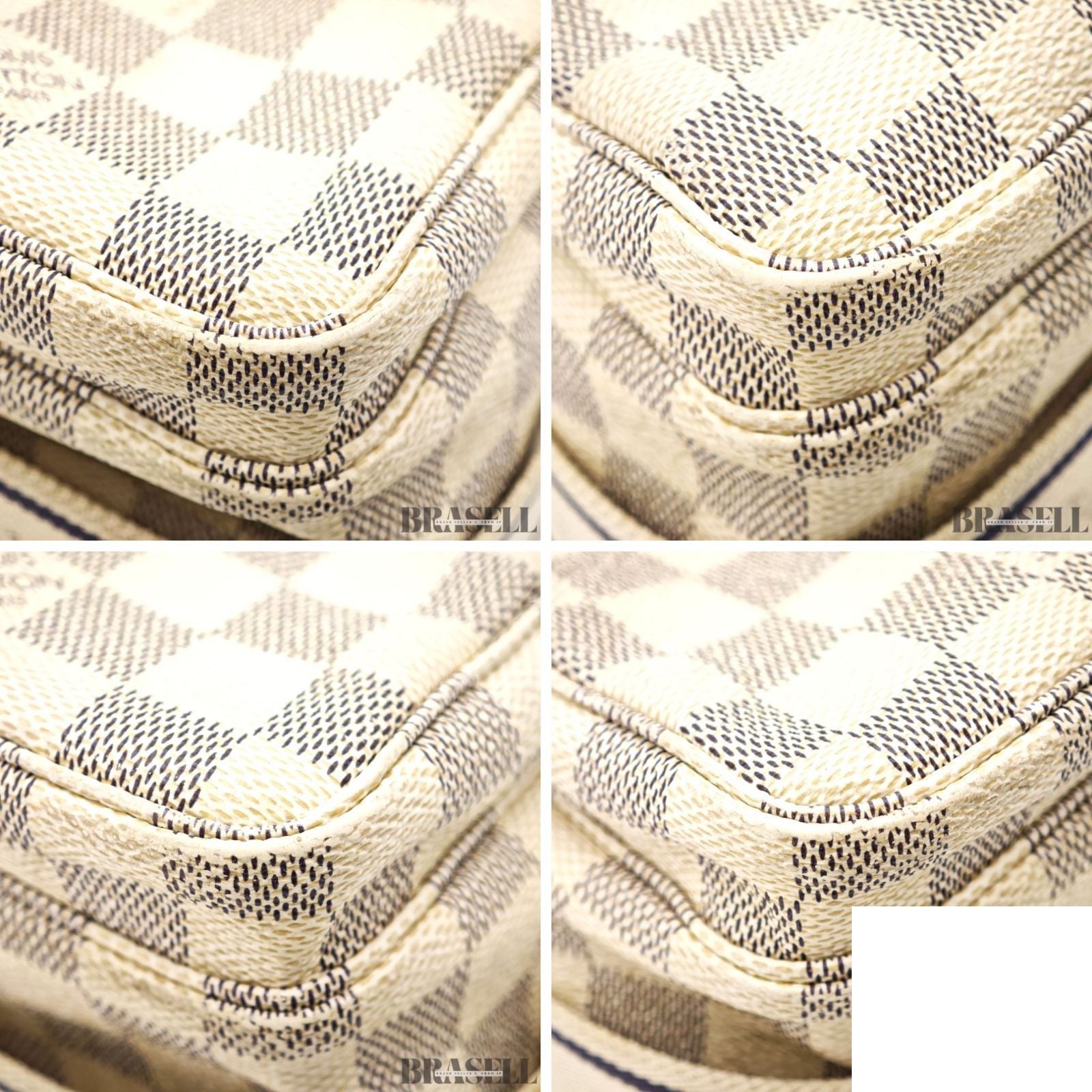 Louis Vuitton Damier Azur Naviglio Shoulder Bag White — view 7