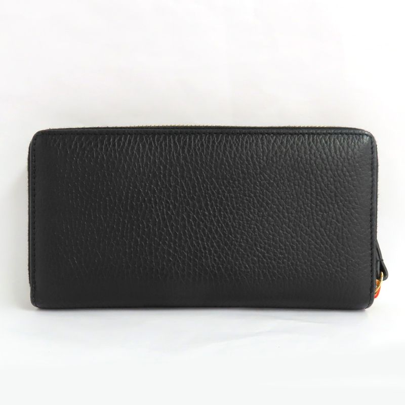 Gucci Double G Zip Around Wallet Black Gold Hardware Leather — view 2
