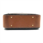 Celine Macadam Turnlock Charm Leather Hand Bag Brown Vintage — view 3