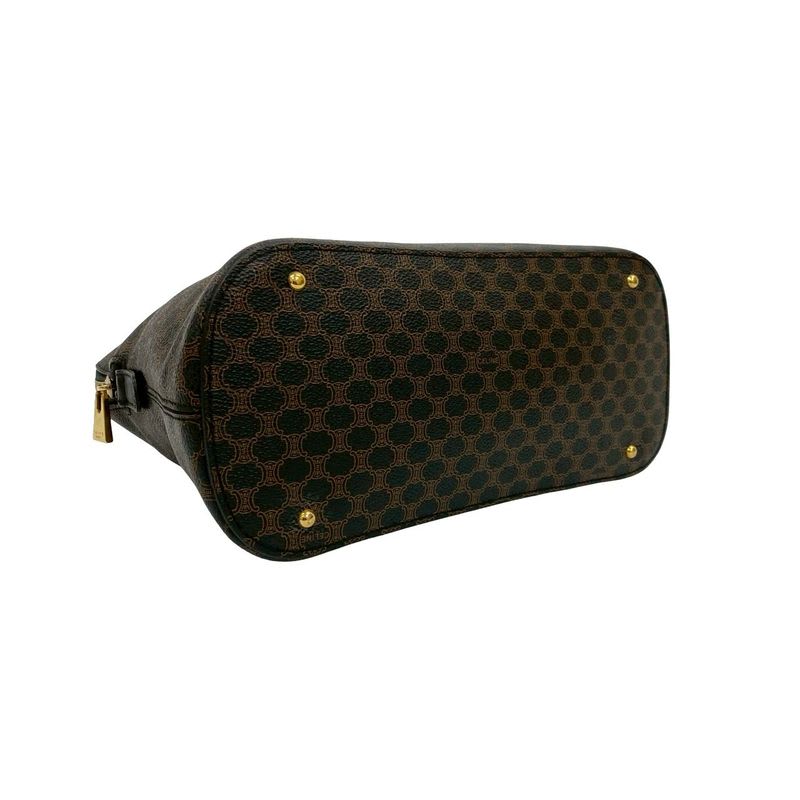 Celine Vintage Macadam Blason Pattern Logo Leather Handbag — view 8