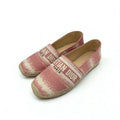 Christian Dior Granville Flat Shoes Fabric Pink Espadrilles