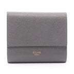 Celine Trifold Wallet Small Gray Leather
