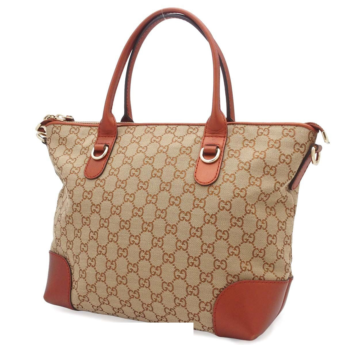 Gucci Heartbit Beige Orange GG Canvas Leather Heart Shape Charm 2-Way Shoulder — view 2