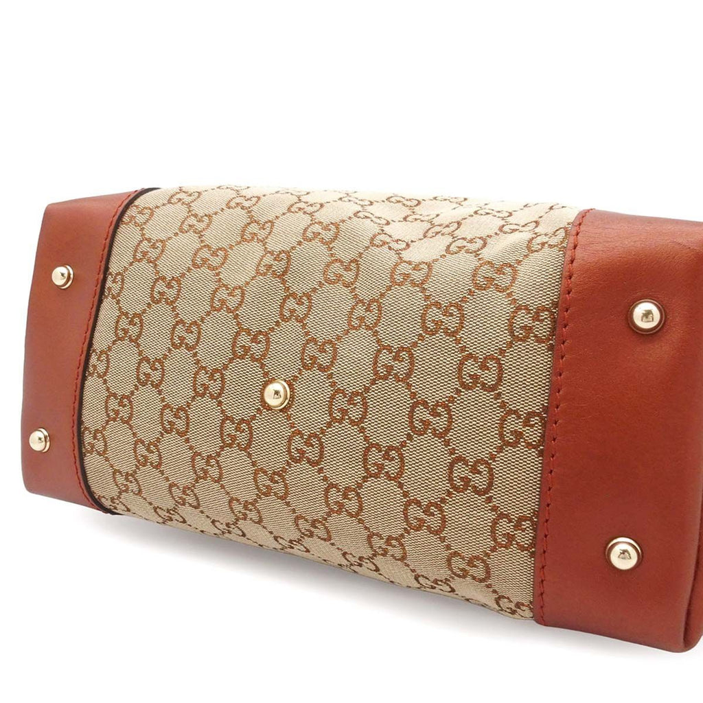 Gucci Heartbit Beige Orange GG Canvas Leather Heart Shape Charm 2-Way Shoulder — view 3