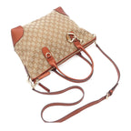 Gucci Heartbit Beige Orange GG Canvas Leather Heart Shape Charm 2-Way Shoulder — view 4