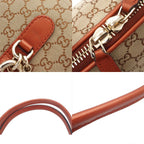 Gucci Heartbit Beige Orange GG Canvas Leather Heart Shape Charm 2-Way Shoulder — view 8