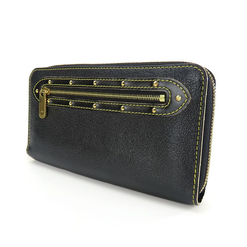 Louis Vuitton Long Wallet Zippy Suhali Round Zipper Leather Black — view 2