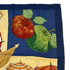 Hermes Carre 90 Scarf Des Plages Charm of the Normandy Coast Blue Silk — view 3