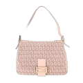 Fendi Zucchino Mamma Bucket Shoulder Bag Canvas Pink Gold