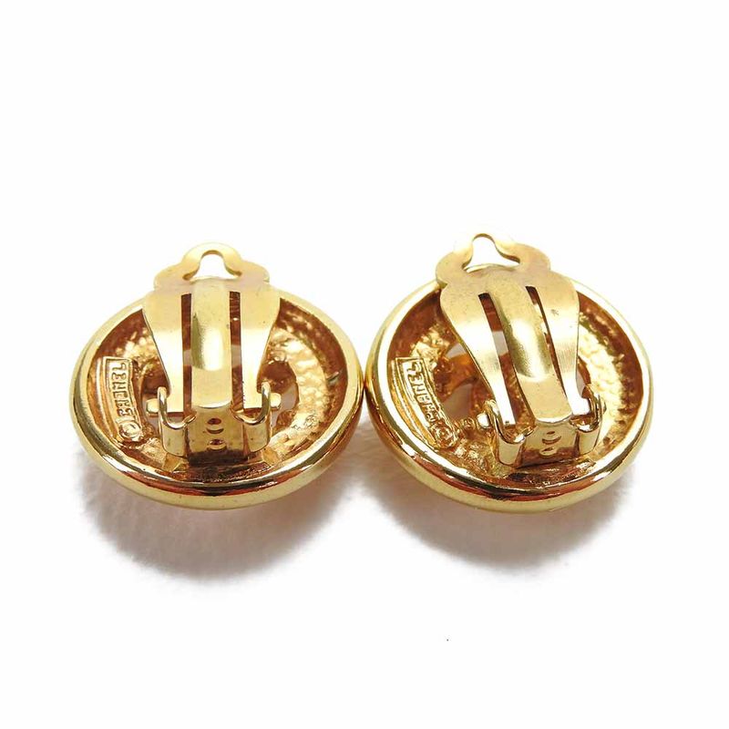 Chanel Earrings Coco Mark Metal Gold Accessory Plated Small Accessories — view 3